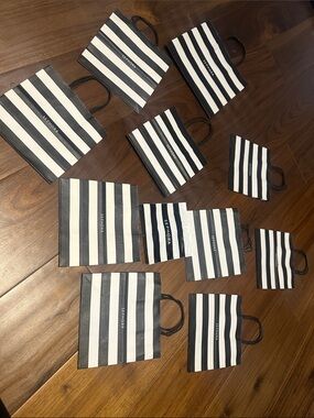 Sephora Black and White Striped Paper Bags - Assorted Sizes